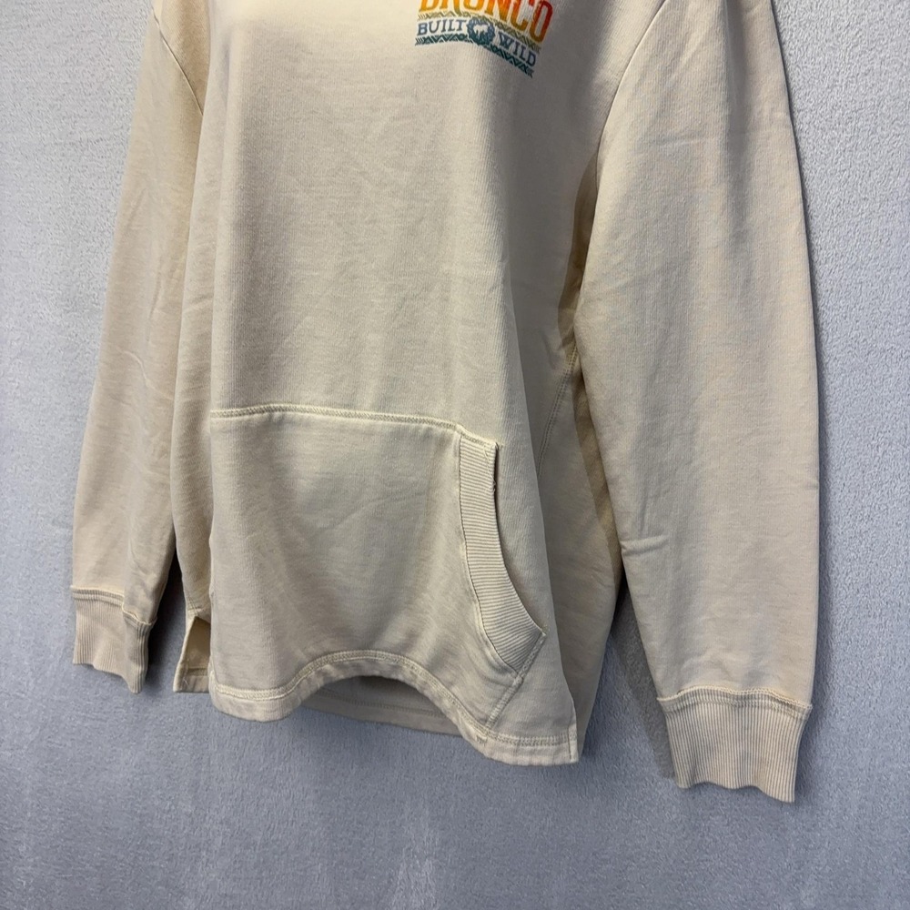 NWT FORD Bronco Built Wild Hoodie Sweatshirt Womens Medium Beige Fleece - Picture 7 of 11